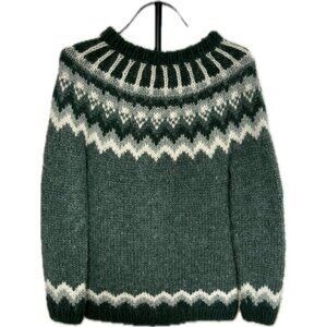 The Handknitting Association of Iceland 100% Wool Sweater Forest Green Small